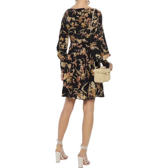 Zimmermann Unbridled Basque Mini Dress Black Floral, size "1" (size small) - Picture 2 of 9